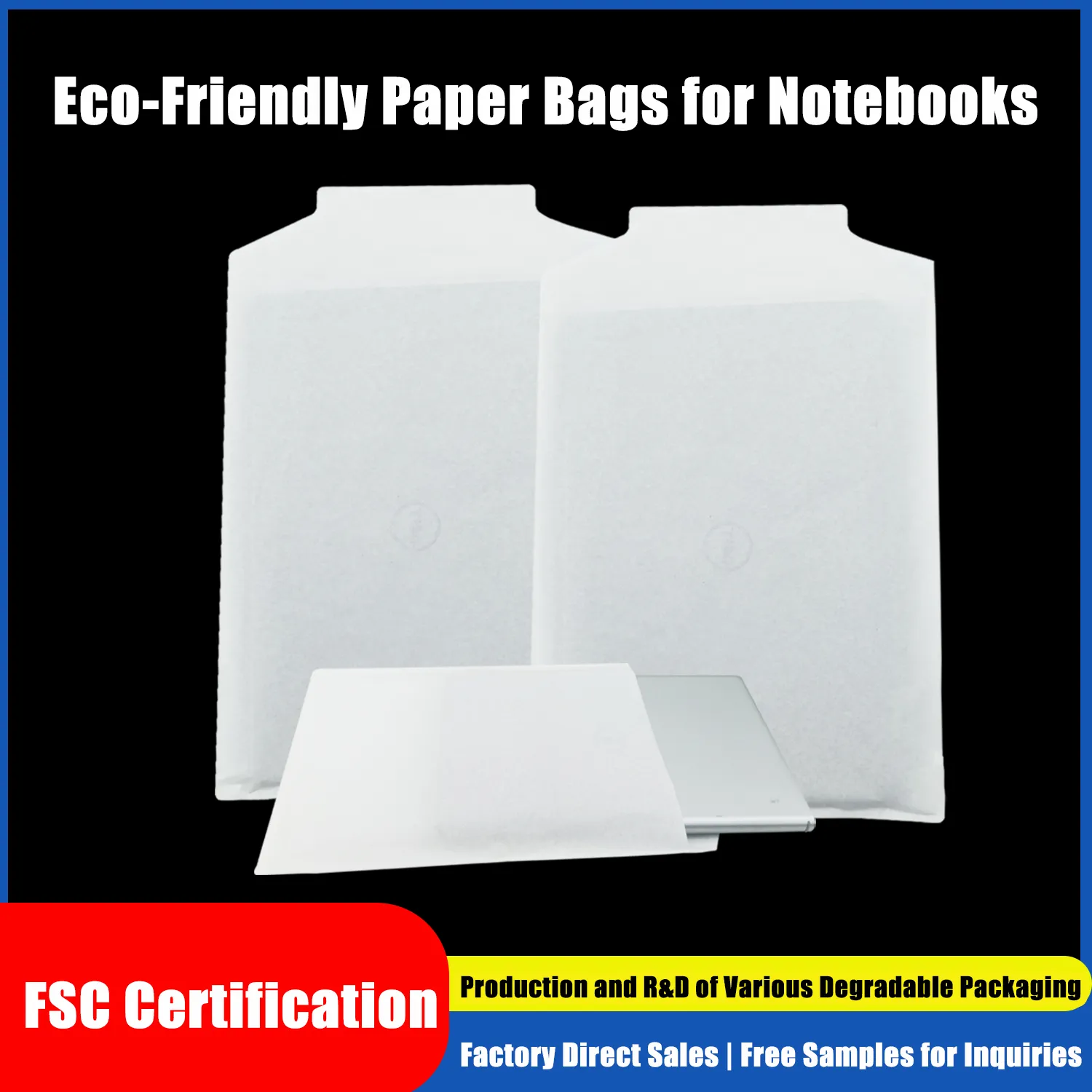 Customized eco-friendly cotton paper bags for laptop packaging
