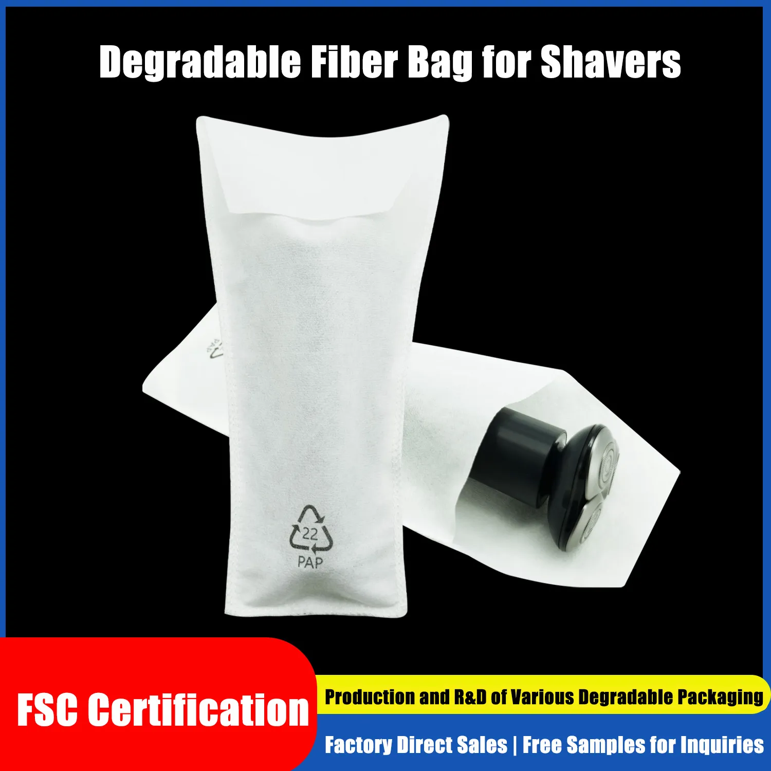 Razor packaging degradable fiber bags