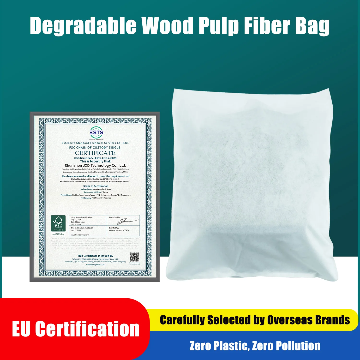 Camera bag degradable fiber bag