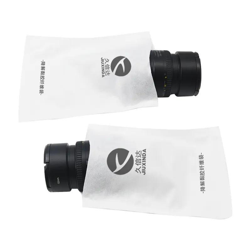 Biodegradable Fiber Bags for Lens Packaging Soft Touch Customizable