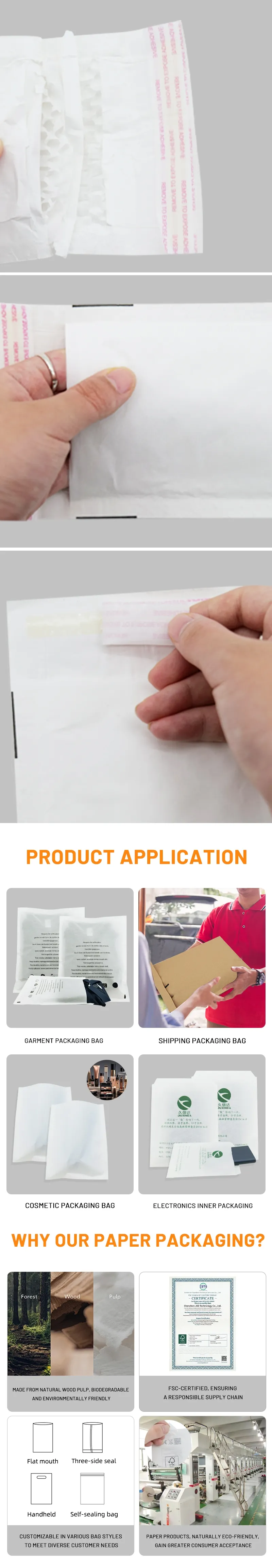 White Honeycomb Kraft Paper Bags with Destructive Seal Shock Absorbing