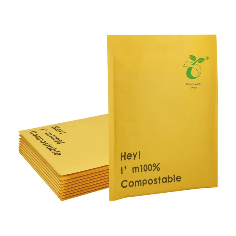 Kraft Paper Biodegradable Bubble Mailers with Self Adhesive Seal